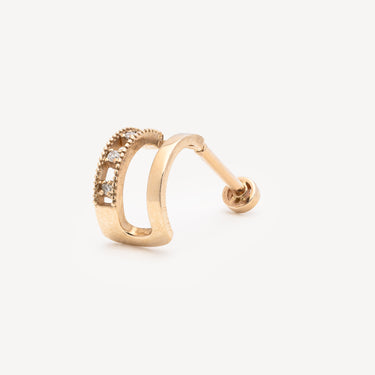 Rose Gold Curved Stud Piercing