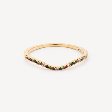 Multi Sapphire Wave Ring