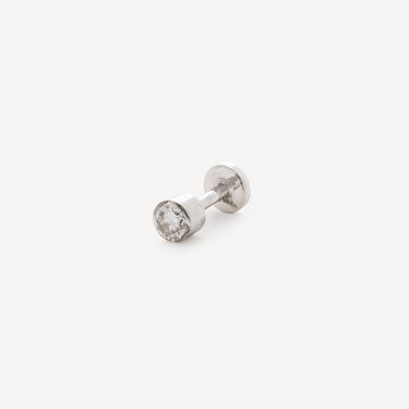 White Gold Diamond Tube Stud Earrings