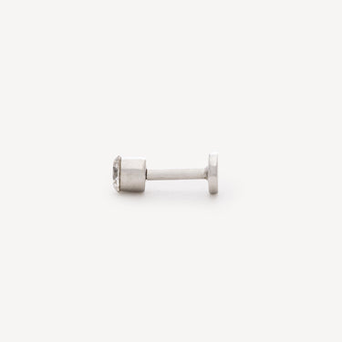 White Gold Diamond Tube Stud Earrings