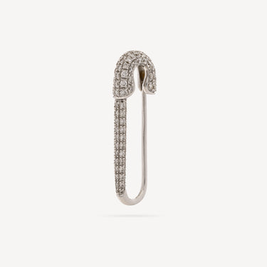 Creole Safety Pin White Gold