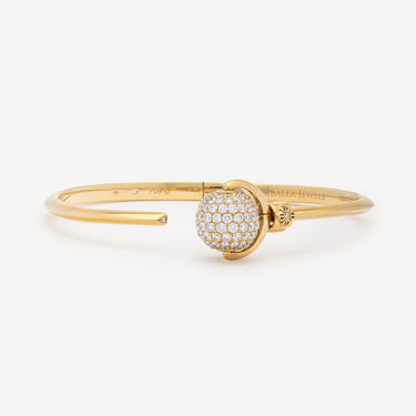 Nyima Mini Cuff Bracelet Gold Diamonds
