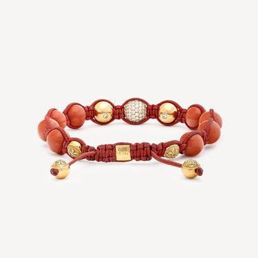 Coral Pearl Diamond Gold Bracelet