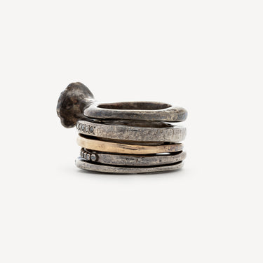 Hammered Multi-Ring Ring
