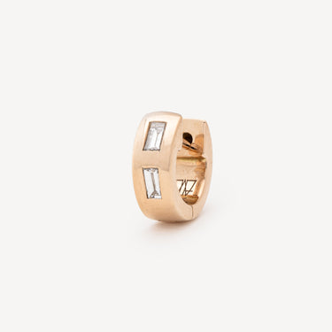 Boucle d'Oreille Ottoline 3 Baguette Diamond Huggie