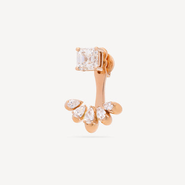 Boucle d'Oreille Larmes Asscher Pear Or Rose