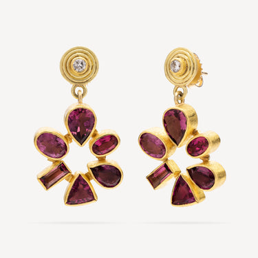 Mixed Red Tourmaline Earrings