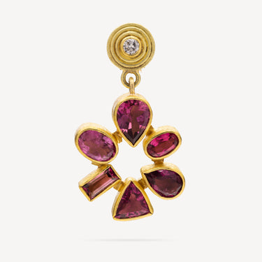 Mixed Red Tourmaline Earrings