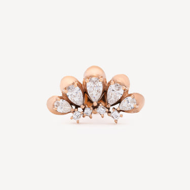 Puce d'Oreille Larmes Asscher Pear Or Rose