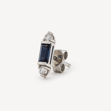 Baguette Sapphire Diamond Earring