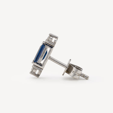 Baguette Sapphire Diamond Earring