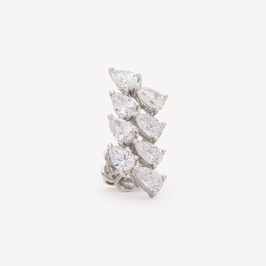 Stud Drop Shaped Diamond Or Blanc