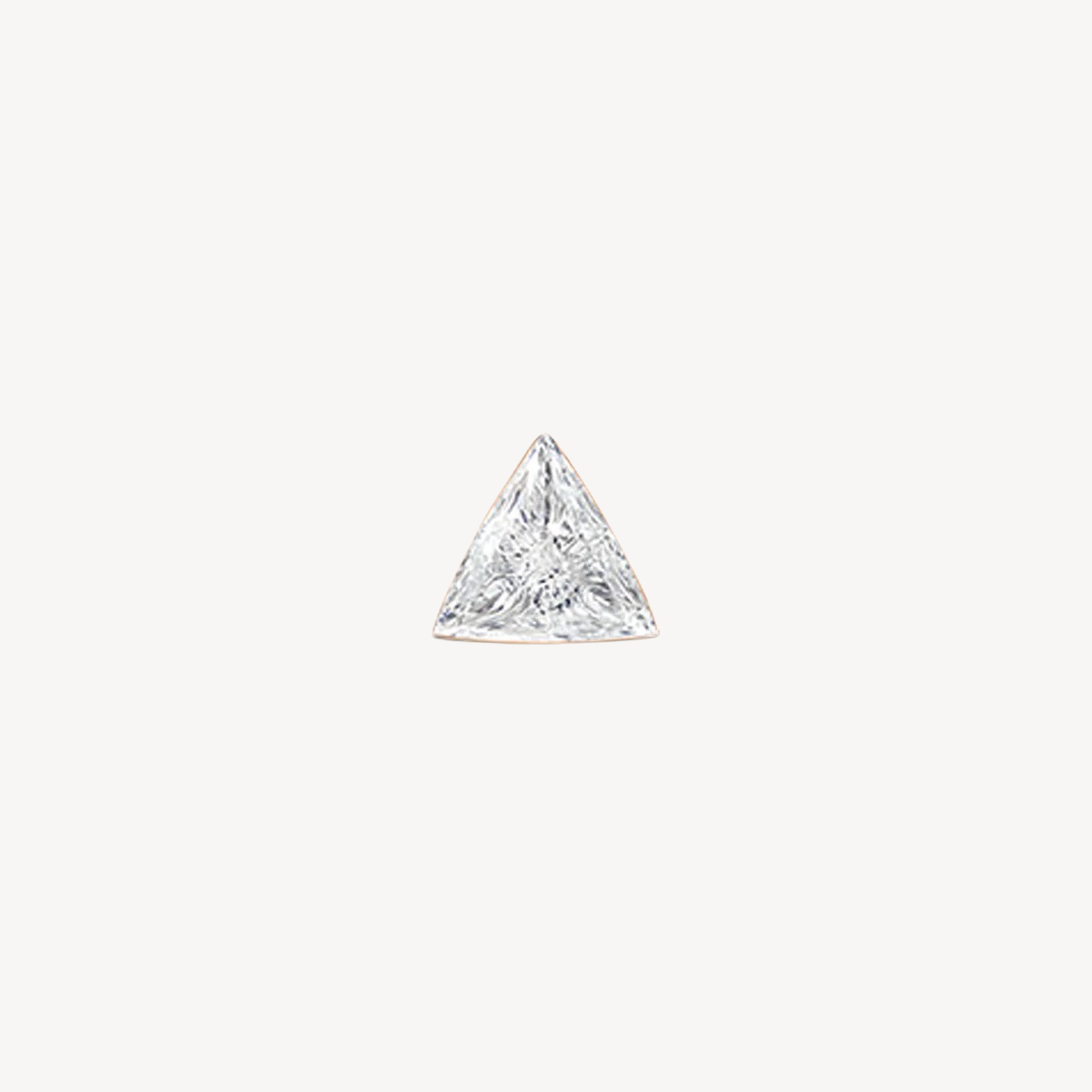 Boucle d'oreille stud Invisible Set Triangle Diamond Threaded Or Rose