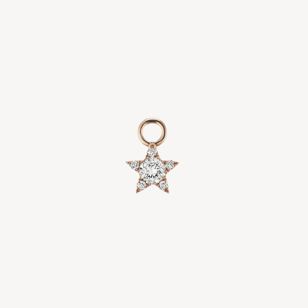 4.5mm Rose Gold Diamond Star Charm