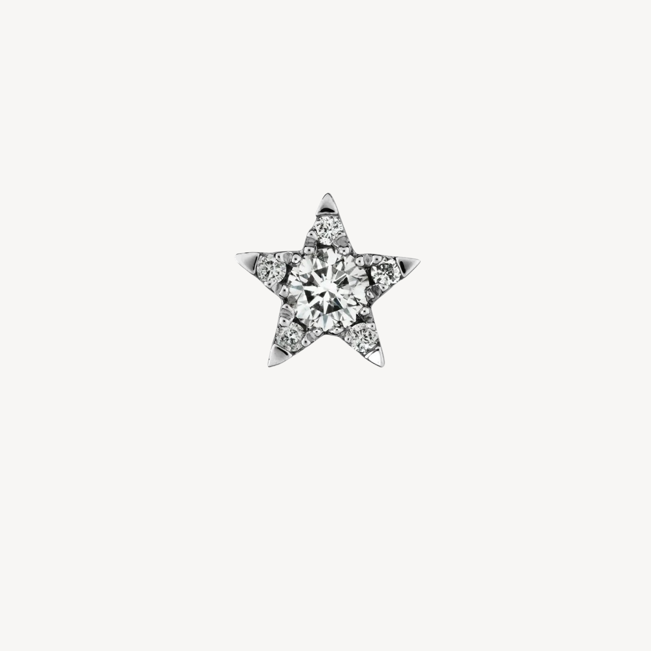 Boucle d'oreille Stud Diamond Star Threaded Or Blanc