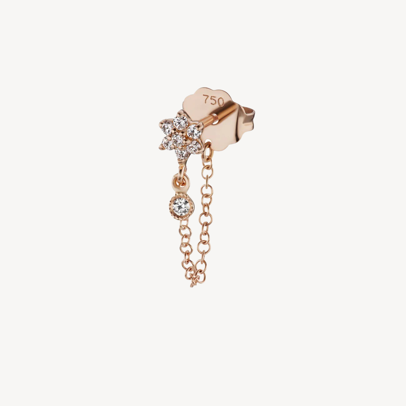 Rose Gold Star Enchained Earring 
