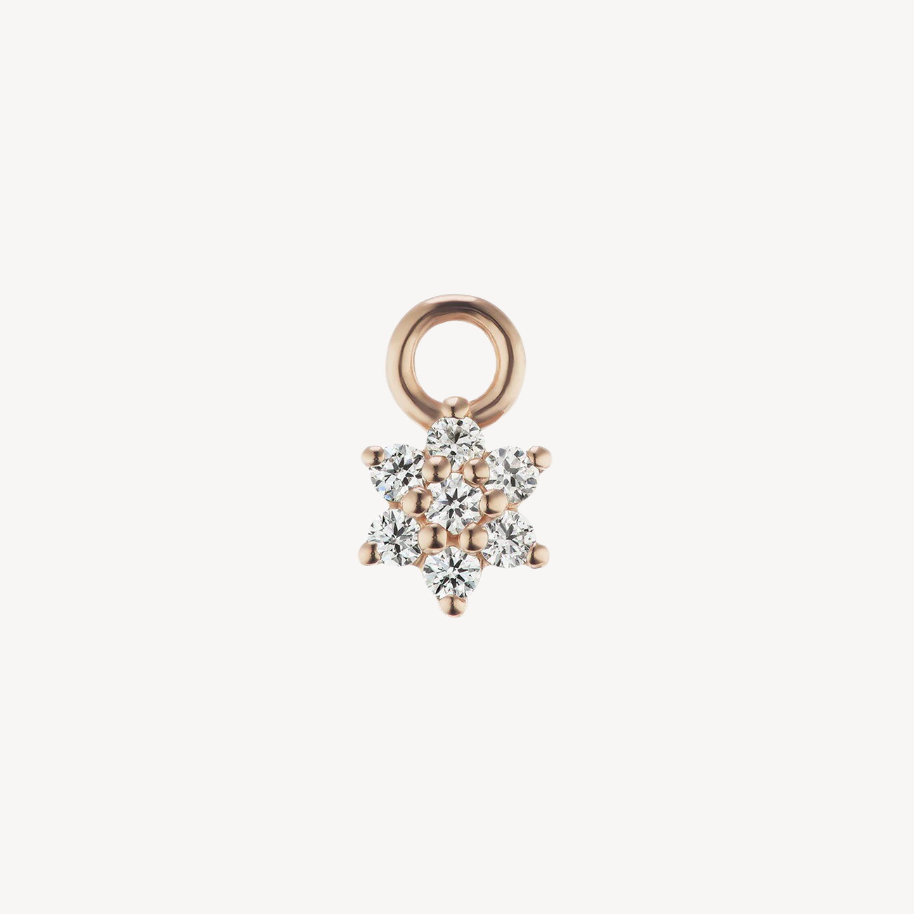4.5mm Rose Gold Diamond Flower Charm 