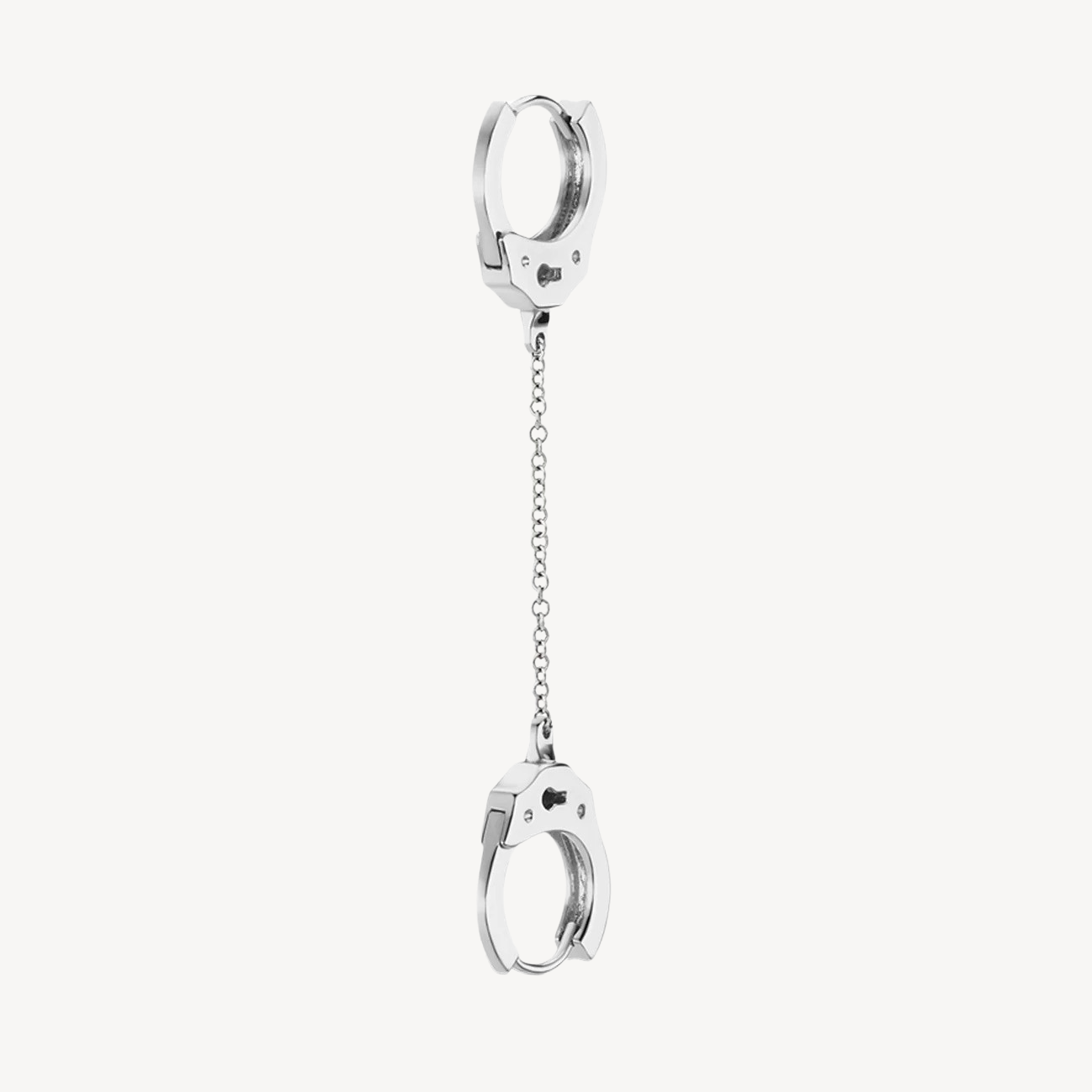 8mm White Gold Handcuff Earring 
