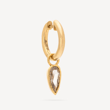 Boucle d'Oreille Huggie Bezeled Pear Diamond Drop