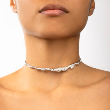 Collier Ras De Cou Euphoria Or Blanc Diamants