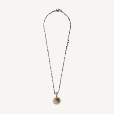 Collier Médaille Diamants Rubis