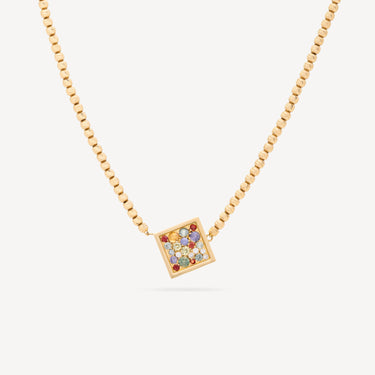 Collier Diamantine Square Saphirs Diamants