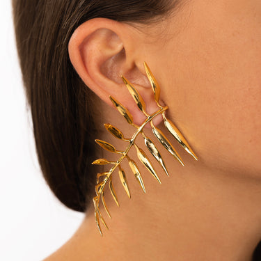 Boucles d'Oreille Fern Dorées
