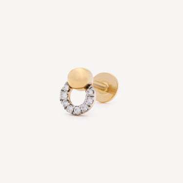 Gold and Diamond Loop Earring