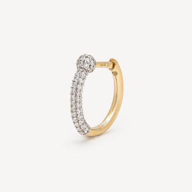 Chai Latte Yellow Gold Diamond Creole