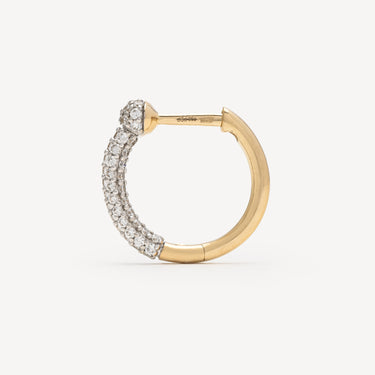 Chai Latte Yellow Gold Diamond Creole