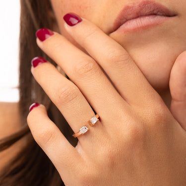 Bague Larmes Opposees Or Rose