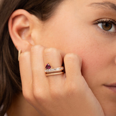 Bague Dangling Trillion Or Rose