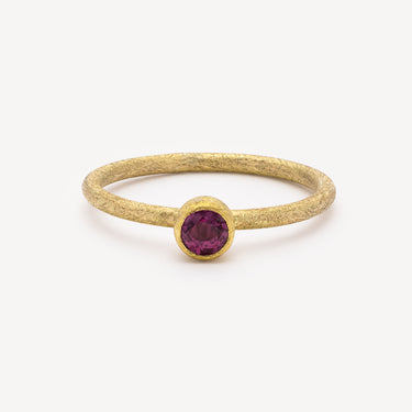 Faceted Round Ruby Ring