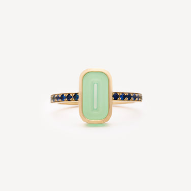 Bague Mini Pfefferminz Chrysoprase Saphirs