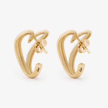 Boucles d'Oreille Open Heart Huggie Or Jaune