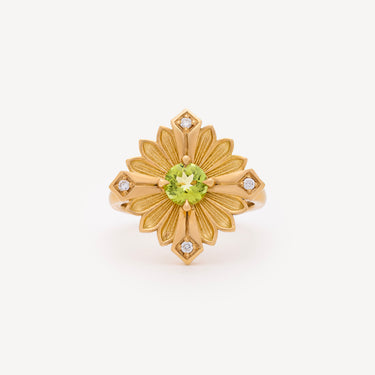 Bague Stamp Grand Modèle Or Jaune Péridot