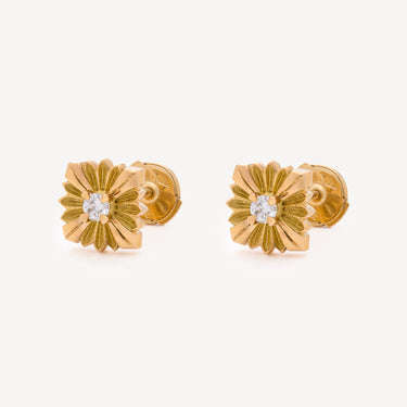 Puces d'Oreilles Stamps Or Jaune Diamant