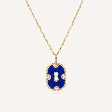 Collier Unlock Pavé Lapis Or Jaune Diamant