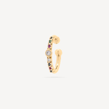 Ear Cuff Rainbow Bezel Gem