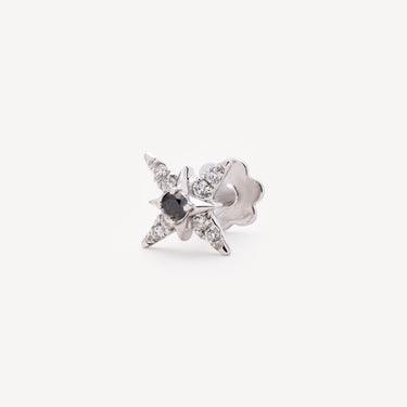 White Gold Star Piercing with Black Diamonds