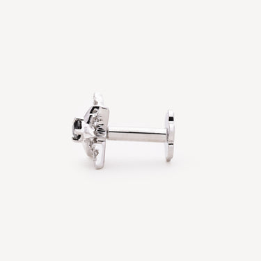 White Gold Star Piercing with Black Diamonds