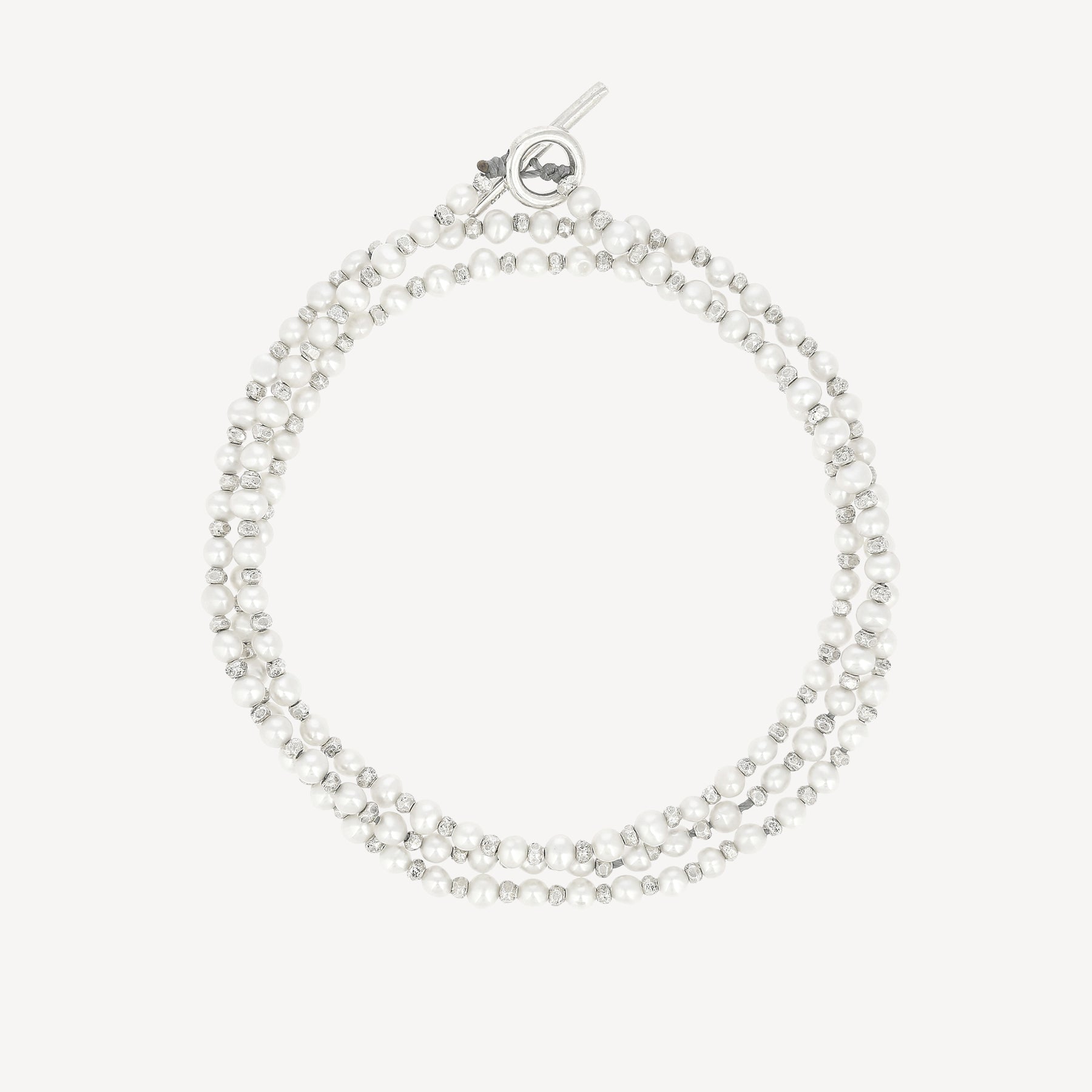 Agora-Armband aus Silber und Perlen