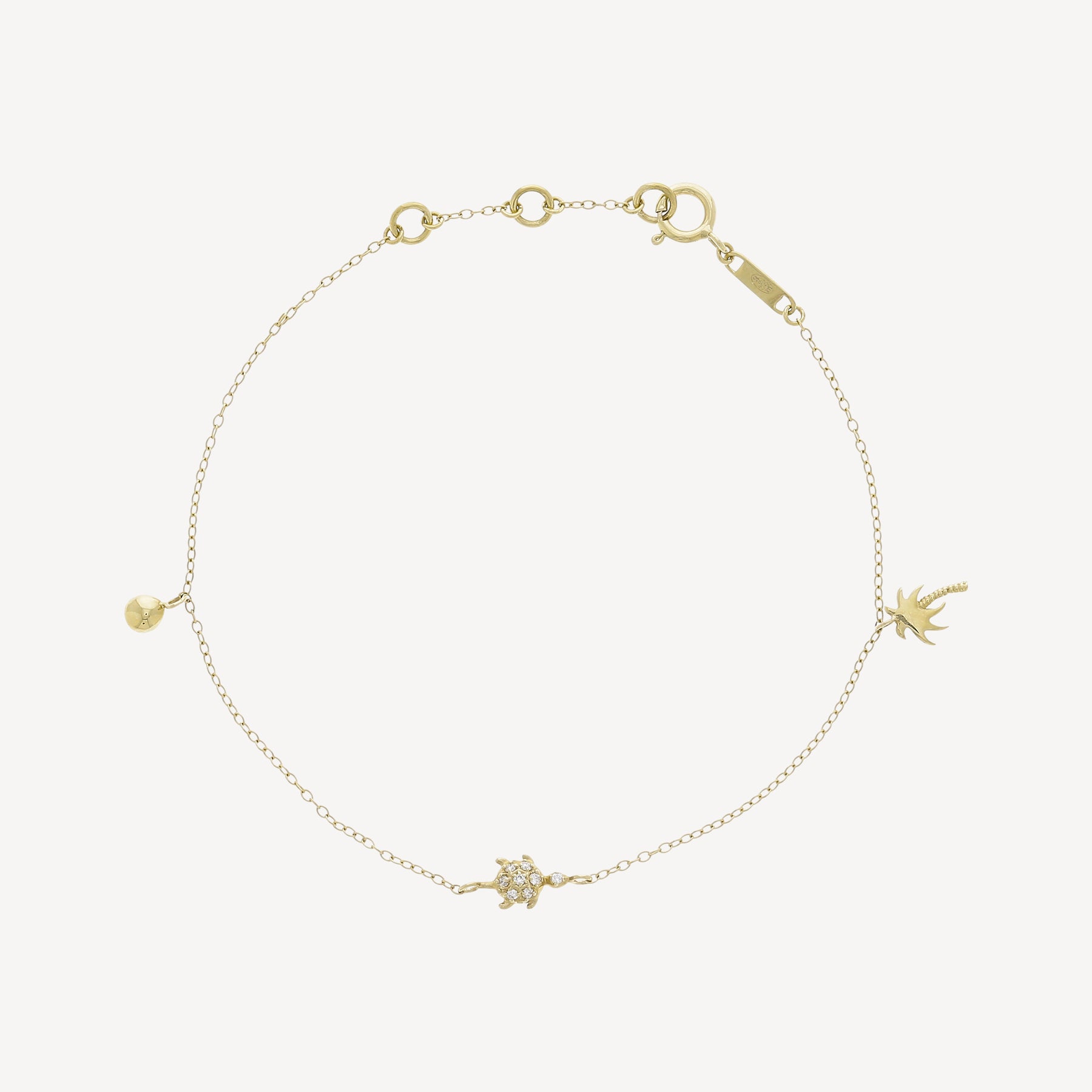 Bracelet Palmier et Tortue