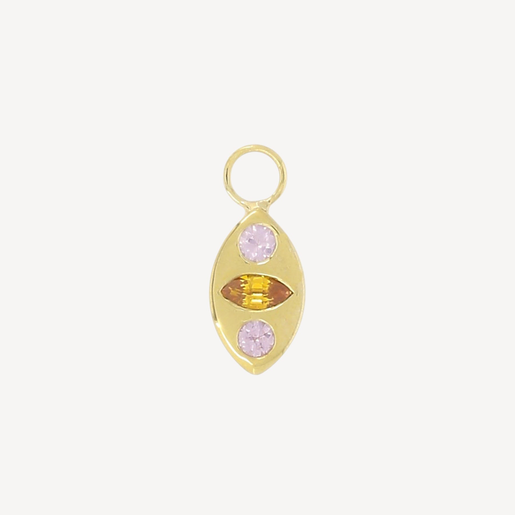 Charm Losange Saphir Rose et Orange