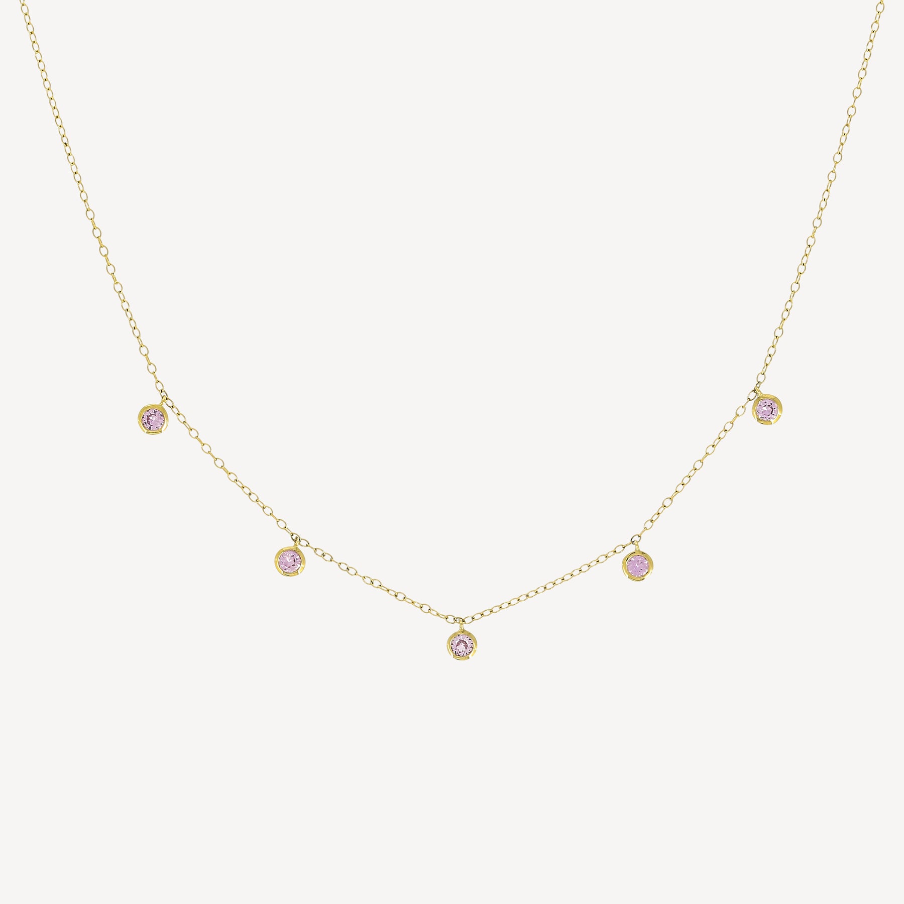 Collier 5 Saphirs Roses