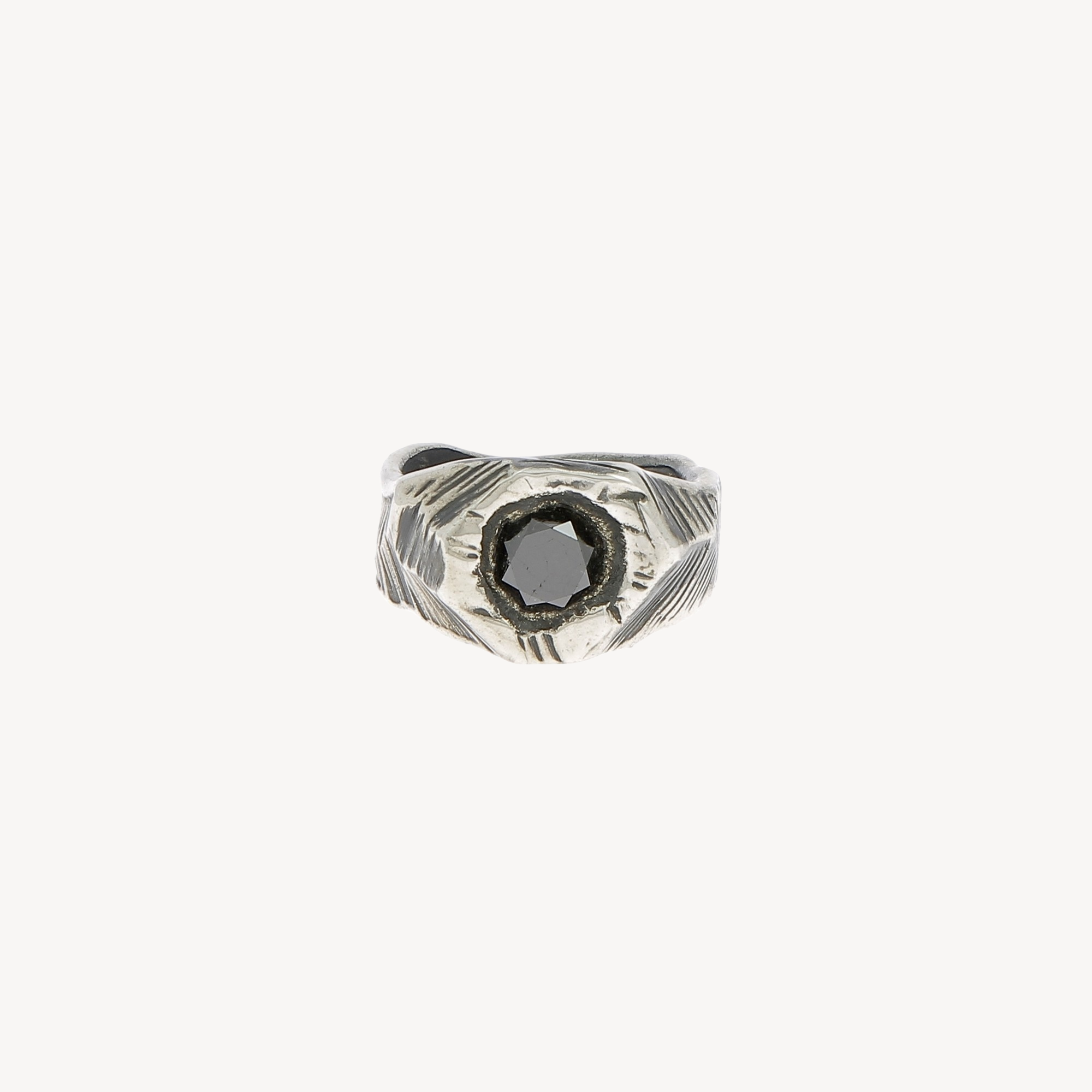 Silver and Black Diamond Ring