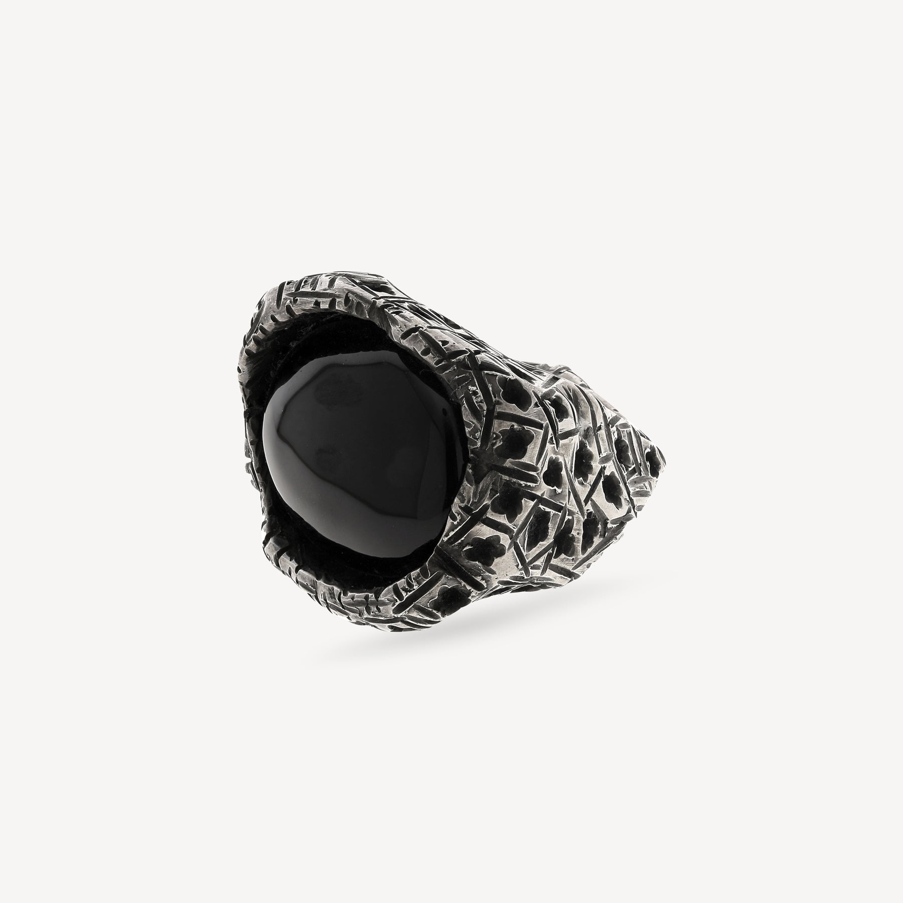 Ring aus Silber und Onyx