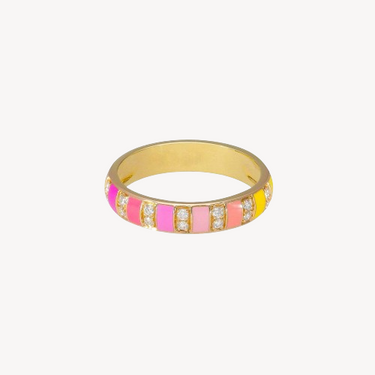 Mehrfarbiger Billie-E-Mail- und Roségold-Diamantring