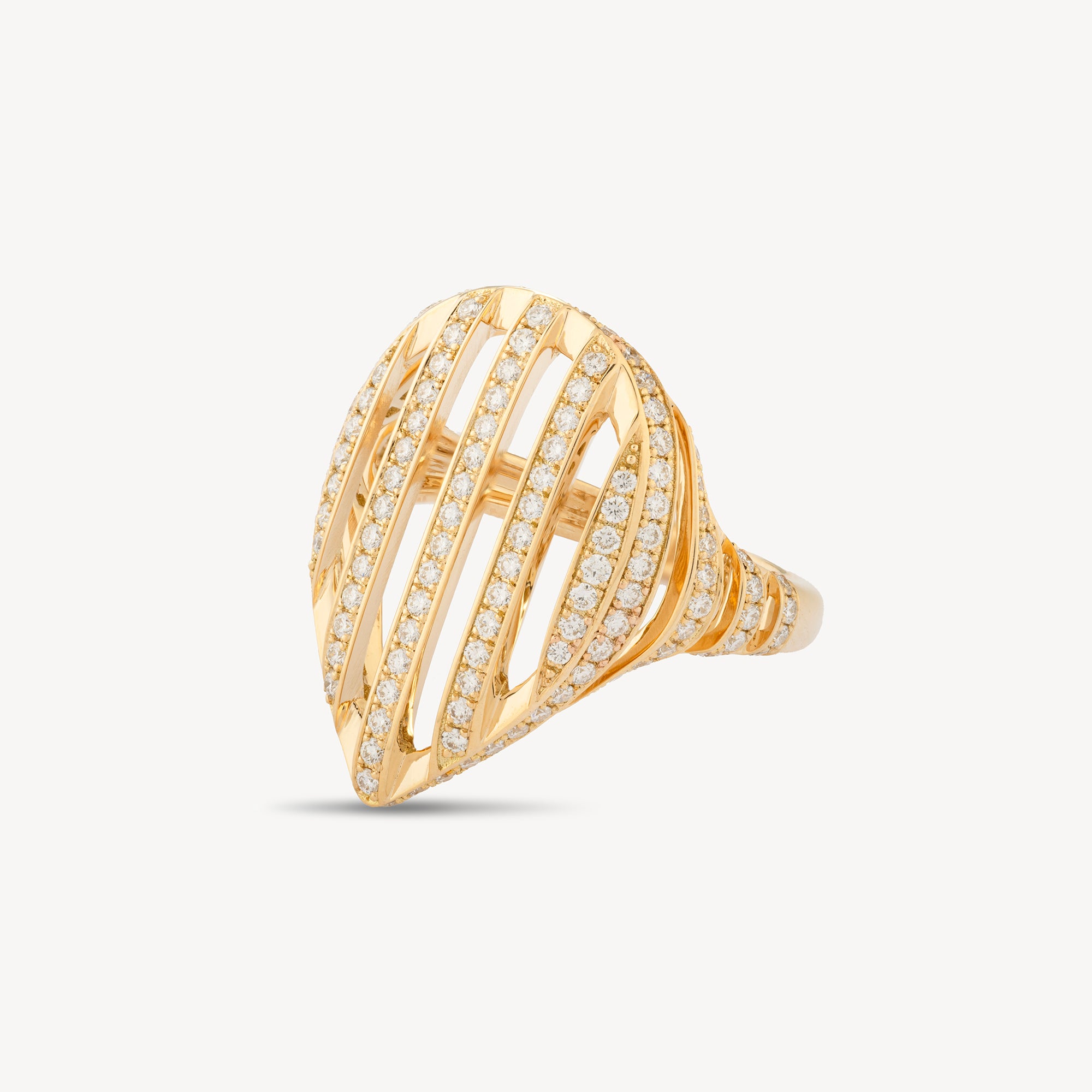 Pear Cut Ring Yellow Gold Diamonds