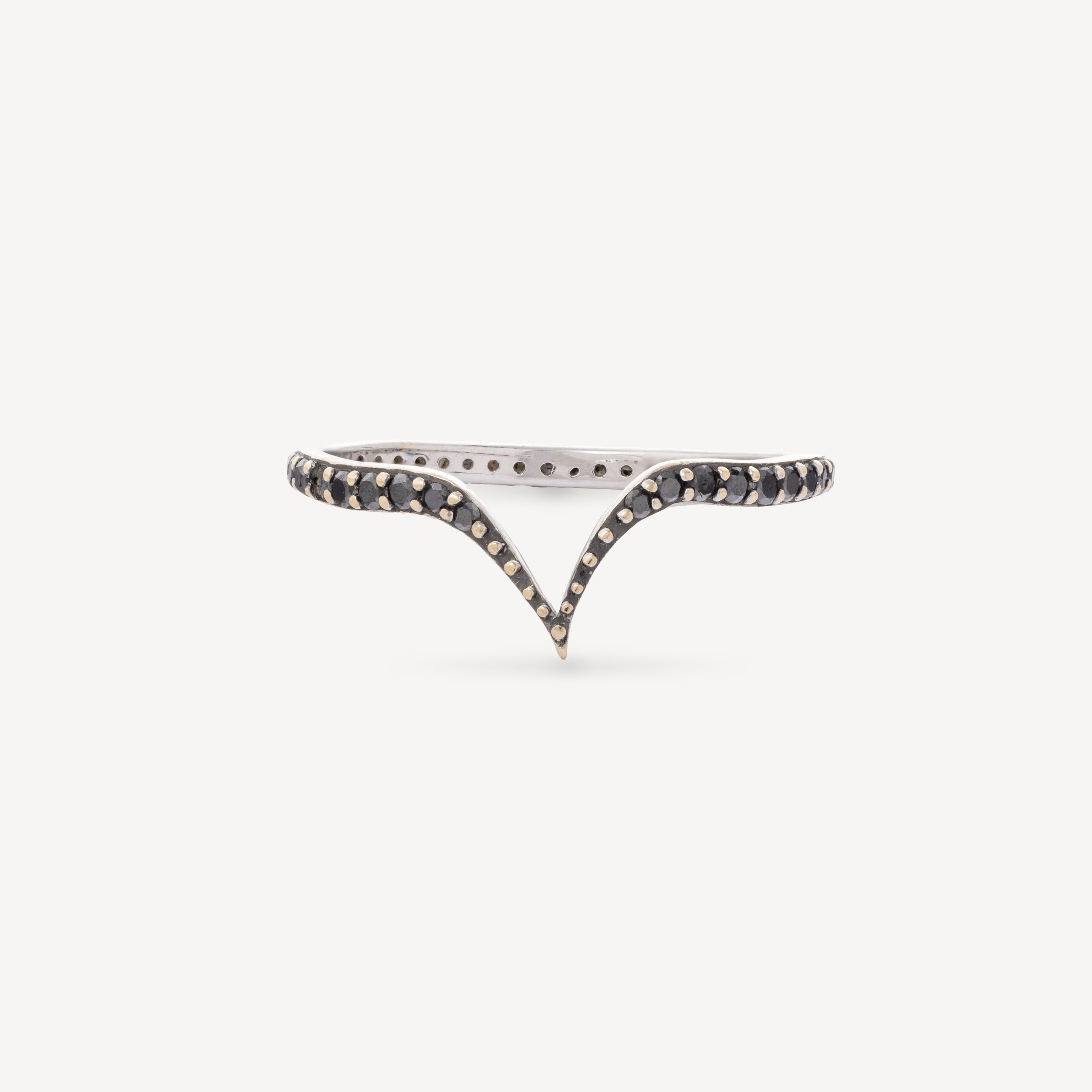 Fabri Ring in White Gold with Black Diamond